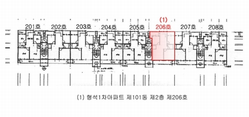 2025타경5141 충청북도 청주시 흥덕구 가경로 158, 형석1차아파트 101동 2층 206호 아파트[공급26평형] 경매 이미지