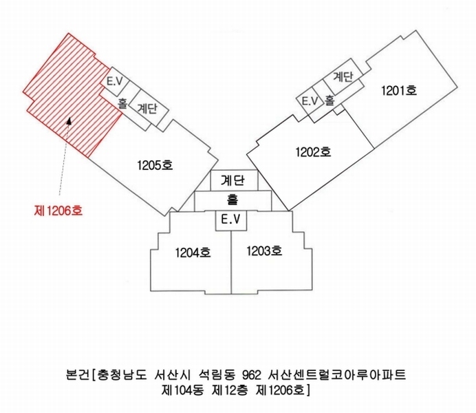 2025타경51406 충청남도 서산시 한마음2로 22, 서산센트럴코아루아파트 104동 12층 1206호 아파트[공급30평형] 경매 이미지