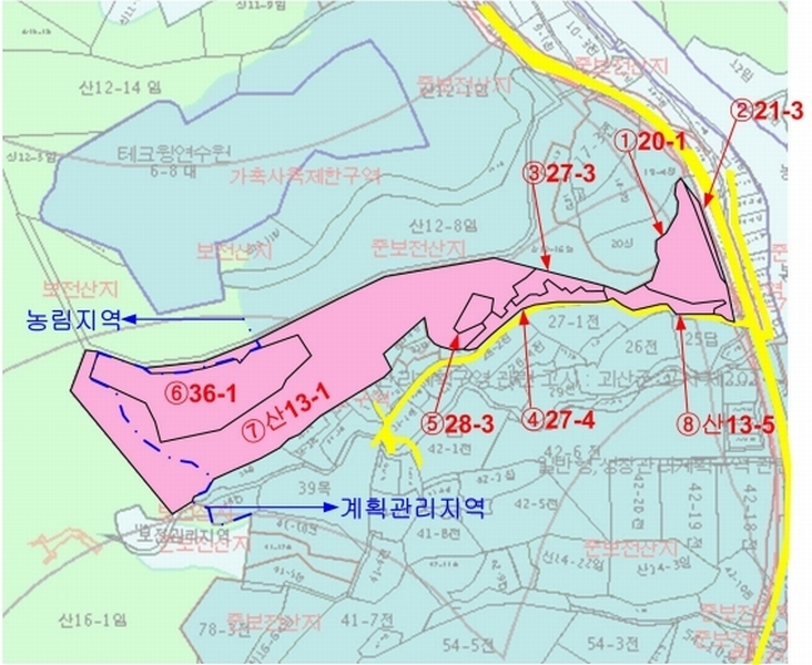 2025타경51420 충청북도 괴산군 청천면 금평리 20-1 임야 경매 이미지