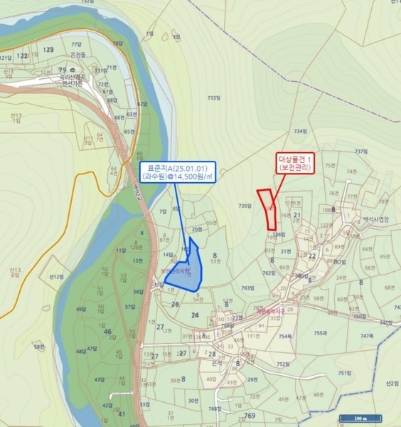 2025타경51649 충청북도 보은군 산외면 백석리 8-18 농지 경매 이미지