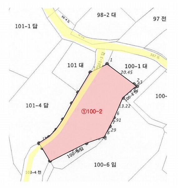 2025타경51700 충청북도 청주시 서원구 남이면 가좌리 100-2 대지 경매 이미지
