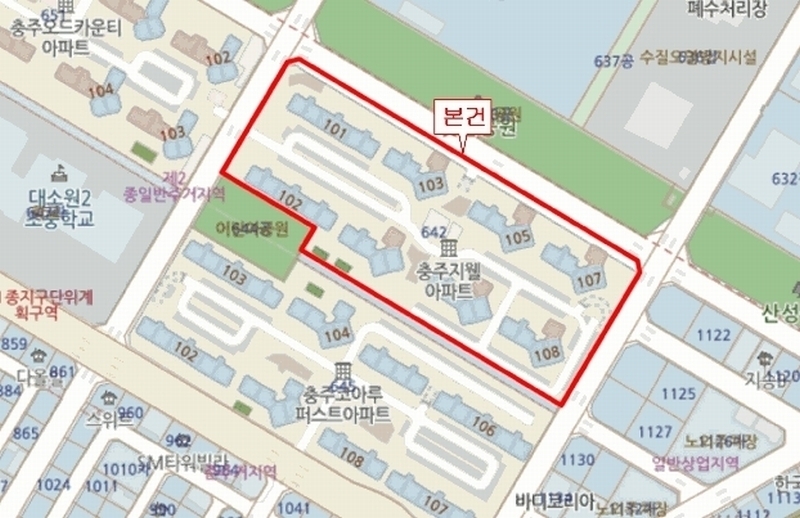 2025타경30522 충청북도 충주시 첨단산업2로 42, 충주지웰 103동 3층 302호 아파트[공급24평형] 경매 이미지