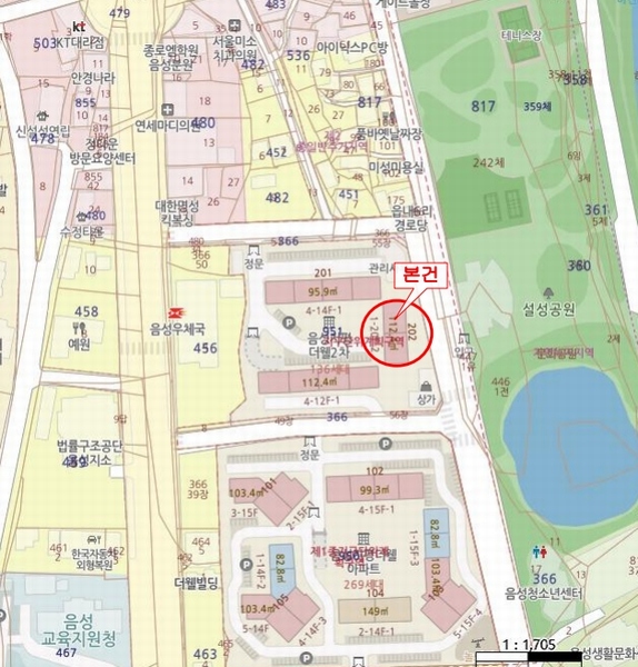2025타경30585 충청북도 음성군 설성공원길 33-9, 음성지평더웰2차아파트 202동 7층 702호 아파트[공급34평형] 경매 이미지