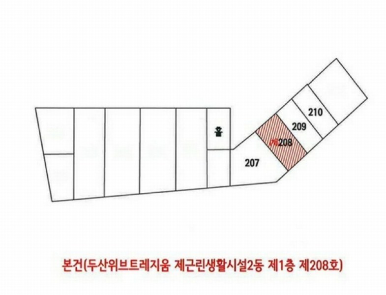 2024타경3653 경상북도 경주시 유림로 107, 두산위브트레지움 근린생활시설2동 1층 208호 근린상가 경매 이미지