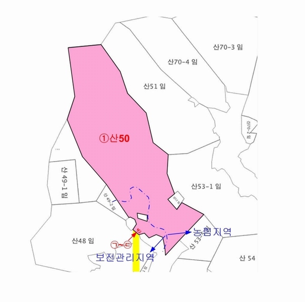 2024타경35407 충청북도 충주시 대소원면 탄용리 산50 임야 경매 이미지
