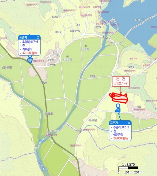2025타경1319 충청북도 충주시 엄정면 추평리 302-2 농지 경매 이미지
