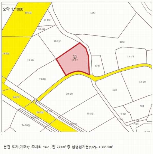 2025타경30515 충청북도 충주시 소태면 주치리 14-1 농지 경매 이미지