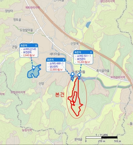 2024타경36141 충청북도 음성군 음성읍 소여리 509-3 임야 경매 이미지
