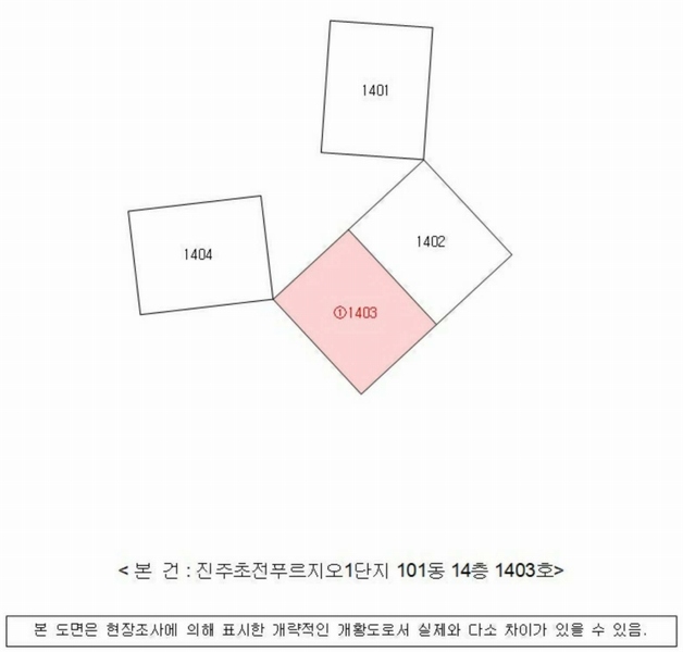 2025타경30774 경상남도 진주시 초장로14번길 27경상남도 진주시 초장로14○○○○, 진주초전푸르지오1단지 101동 14층 1403호진주초전○○ 아파트[공급58평형] 경매 이미지