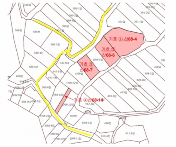 2024타경35735 충청북도 충주시 앙성면 영죽리 산68-7 임야 경매 이미지