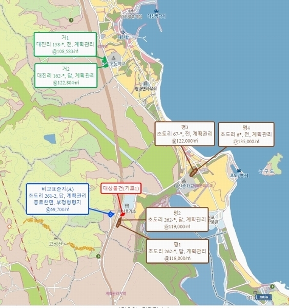 2025타경10300 강원특별자치도 고성군 현내면 초도리 264-2 농지 경매 이미지