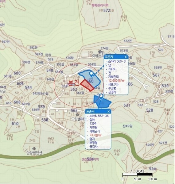 2024타경1155 충청북도 단양군 적성면 소야리 560-4 임야 경매 이미지