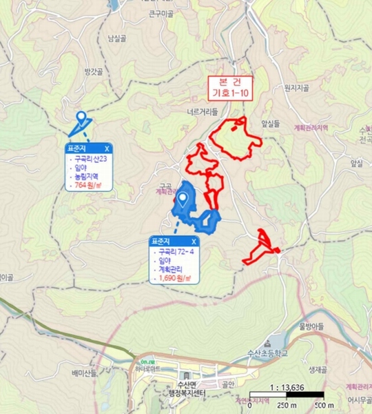 2024타경1834 충청북도 제천시 수산면 구곡리 72-4 임야 경매 이미지