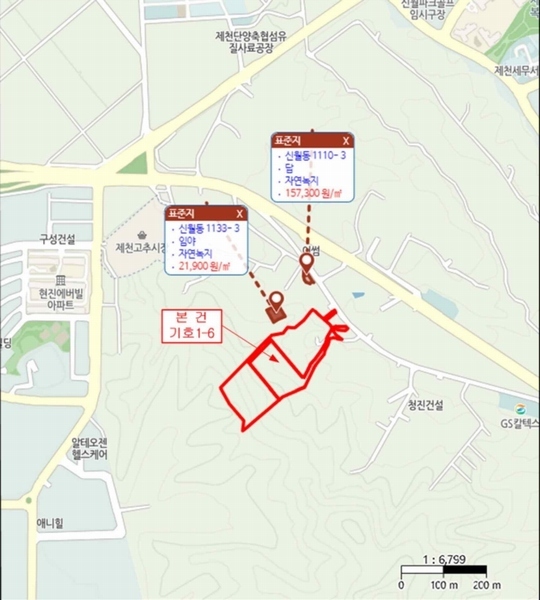 2024타경6037 충청북도 제천시 신월동 1111-7 임야 경매 이미지