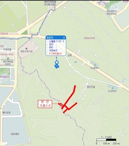 2024타경7351 충청북도 제천시 신월동 1115-15 임야 경매 이미지