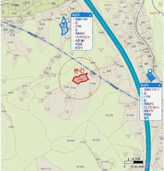 2025타경129 충청북도 제천시 봉양읍 장평리 304 농지 경매 이미지