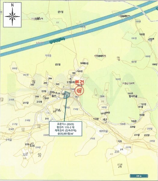 2025타경5343 충청북도 제천시 금성면 활산리 180 대지 경매 이미지