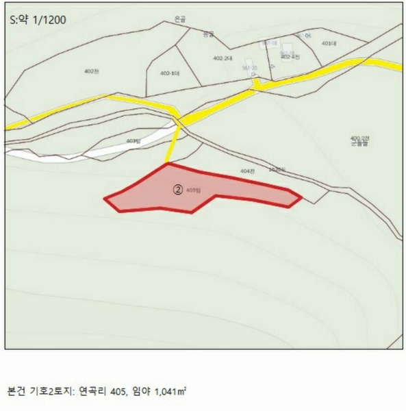 2025타경5375 충청북도 단양군 어상천면 연곡리 405 임야 경매 이미지