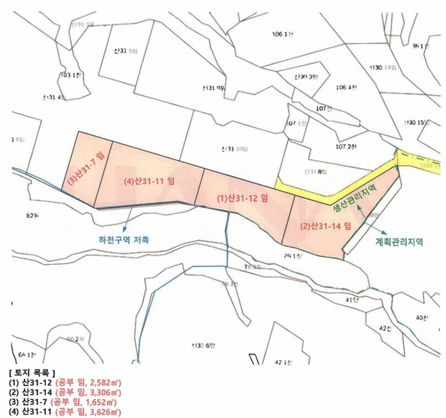 2025타경5385 충청북도 제천시 청풍면 단리 산31-12 임야 경매 이미지