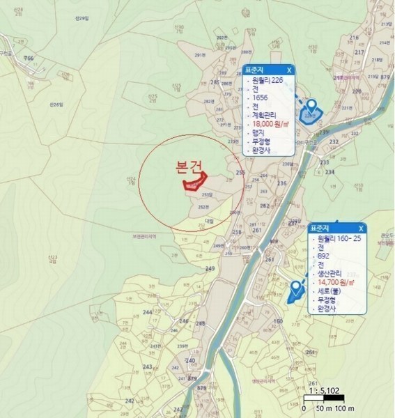 2024타경1629 충청북도 제천시 백운면 원월리 254 농지 경매 이미지
