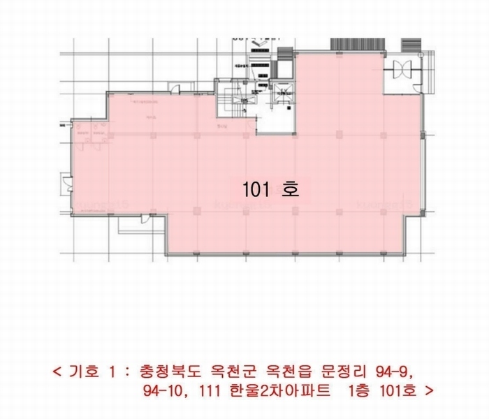 2025타경67 충청북도 옥천군 향수1길 32, 한울2차아파트 1층 101호 근린상가 경매 이미지