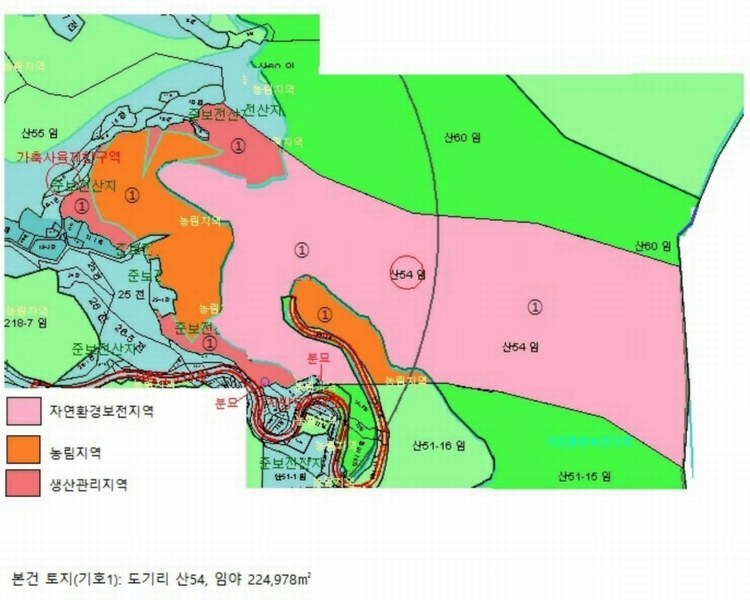 2025타경5364 충청북도 제천시 덕산면 도기리 산54 임야 경매 이미지