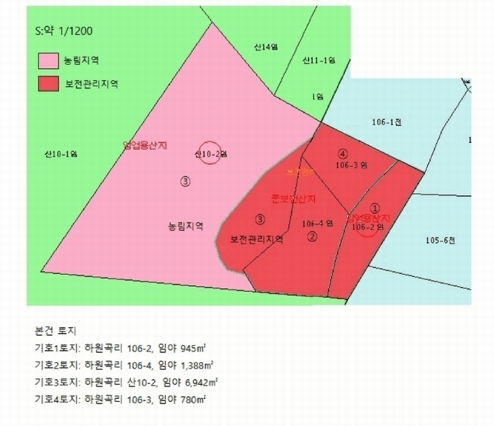 2025타경5374 충청북도 단양군 적성면 하원곡리 106-2 임야 경매 이미지