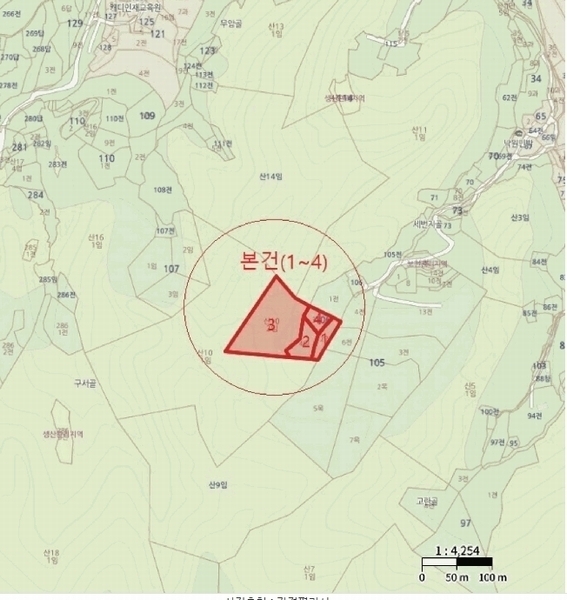 2025타경5374 충청북도 단양군 적성면 하원곡리 106-2 임야 경매 이미지
