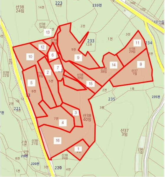 2024타경568 충청북도 영동군 용산면 구촌리 220-2 임야 경매 이미지