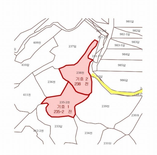 2025타경111 충청북도 옥천군 안내면 오덕리 235-2 농지 경매 이미지