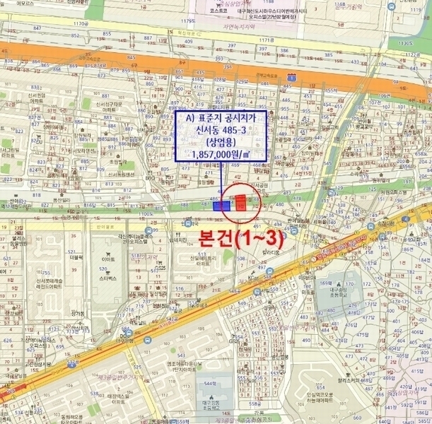 2024타경122817 대구광역시 동구 신서동 482-3 잡종지 경매 이미지