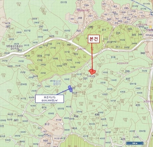 2024타경11917 충청남도 금산군 남일면 황풍리 331-6 농지 경매 이미지