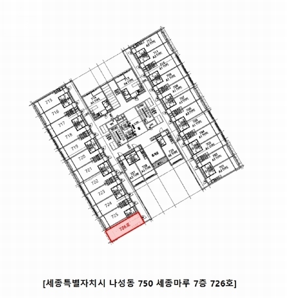 2025타경502504 세종특별자치시 한누리대로 227, 세종마루 7층 726호 아파트[공급11평형] 경매 이미지