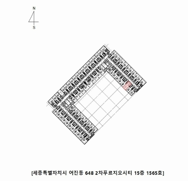 2024타경122978 세종특별자치시 가름로 255-21, 2차푸르지오시티 15층 1565호 오피스텔[계약16평형] 경매 이미지