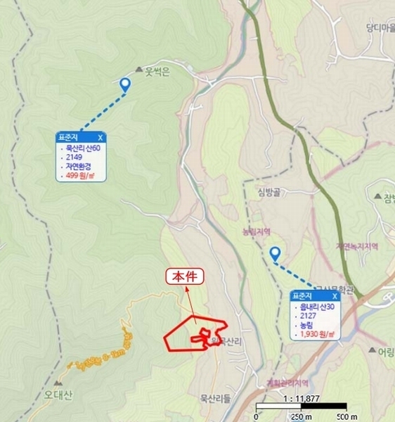 2025타경655 충청남도 금산군 진산면 묵산리 산77-1 임야 경매 이미지