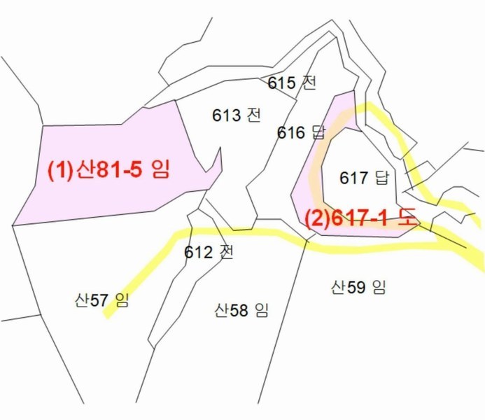 2025타경502272 충청남도 금산군 제원면 동곡리 617-1 도로 경매 이미지