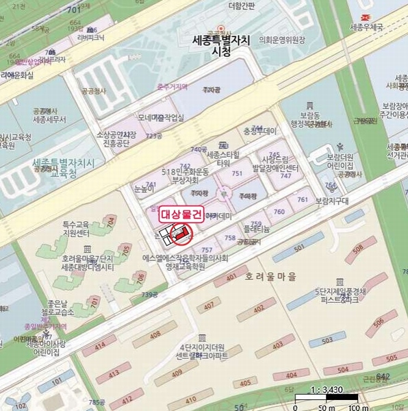 2025타경502345 세종특별자치시 호려울로 9, 네이버타워 8층 807호 근린상가 경매 이미지
