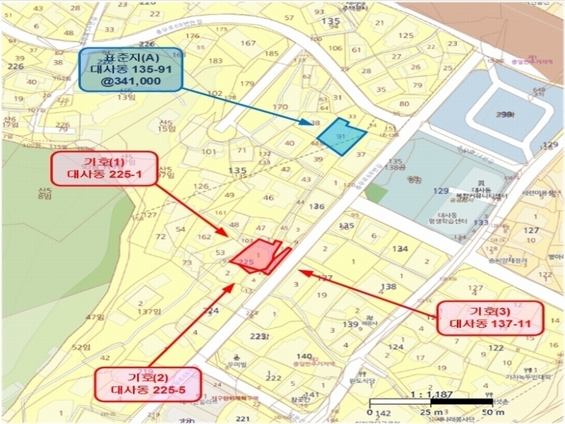 2025타경500018 대전광역시 중구 대사동 225-1 대지 경매 이미지