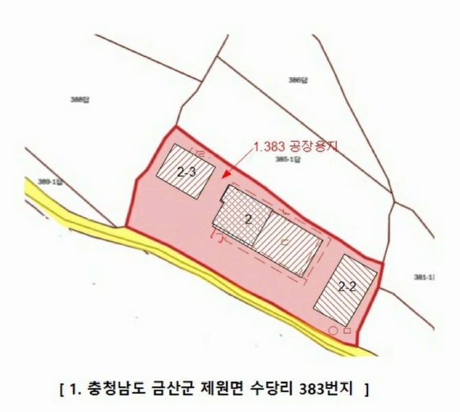 2024타경7994 충청남도 금산군 제원면 수당리 383 공장 경매 이미지