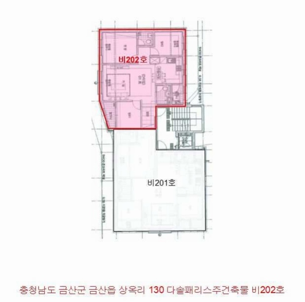 2025타경502610 충청남도 금산군 비단로 43-23, 다솔패리스주건축물 2동 2층 비202호 다세대(빌라) 경매 이미지