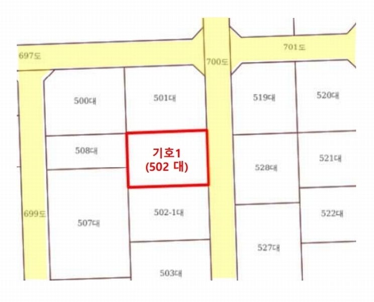 2025타경3970 대전광역시 동구 낭월동 502 대지 경매 이미지