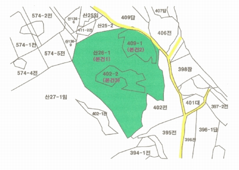 2025타경502441 충청남도 금산군 군북면 동편리 산26-1 임야 경매 이미지