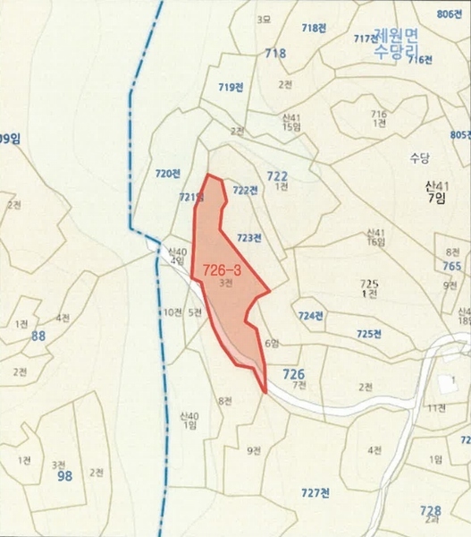 2025타경502255 충청남도 금산군 제원면 수당리 726-3 농지 경매 이미지
