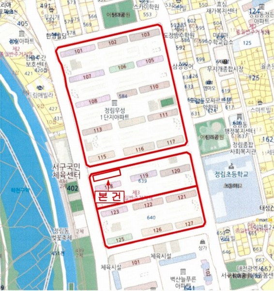 2025타경3835 대전광역시 서구 정림로 55, 우성아파트 상가동 지하층 1호 근린상가 경매 이미지