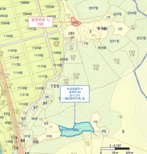 2025타경502953 충청남도 금산군 남이면 성곡리 268 농지 경매 이미지