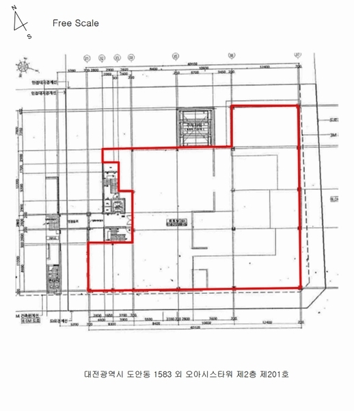 2025타경2491 대전광역시 서구 원도안로25번길 70, 오아시스타워 1동 2층 201호 근린상가 경매 이미지