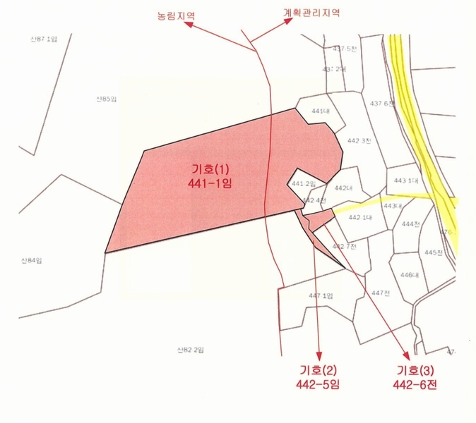 2024타경3063 충청남도 홍성군 결성면 형산리 441-1 임야 경매 이미지