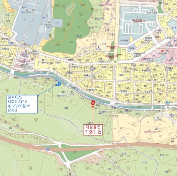 2025타경15836 충청남도 예산군 예산읍 대회리 266-20 대지 경매 이미지