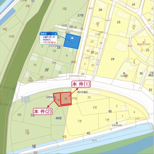 2025타경20242 충청남도 청양군 청양읍 교월리 50-42 대지 경매 이미지