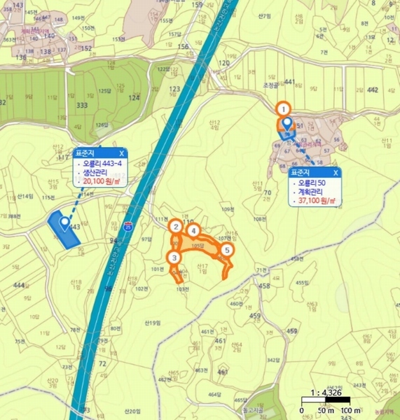 2025타경20277 충청남도 공주시 이인면 오룡리 105 농지 경매 이미지